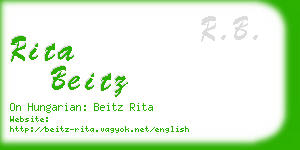 rita beitz business card